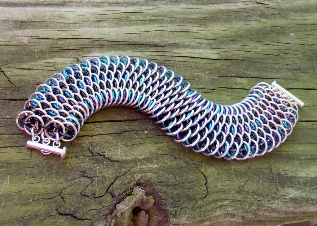 Dragonscale Bracelet - Water Colors by Ginkage