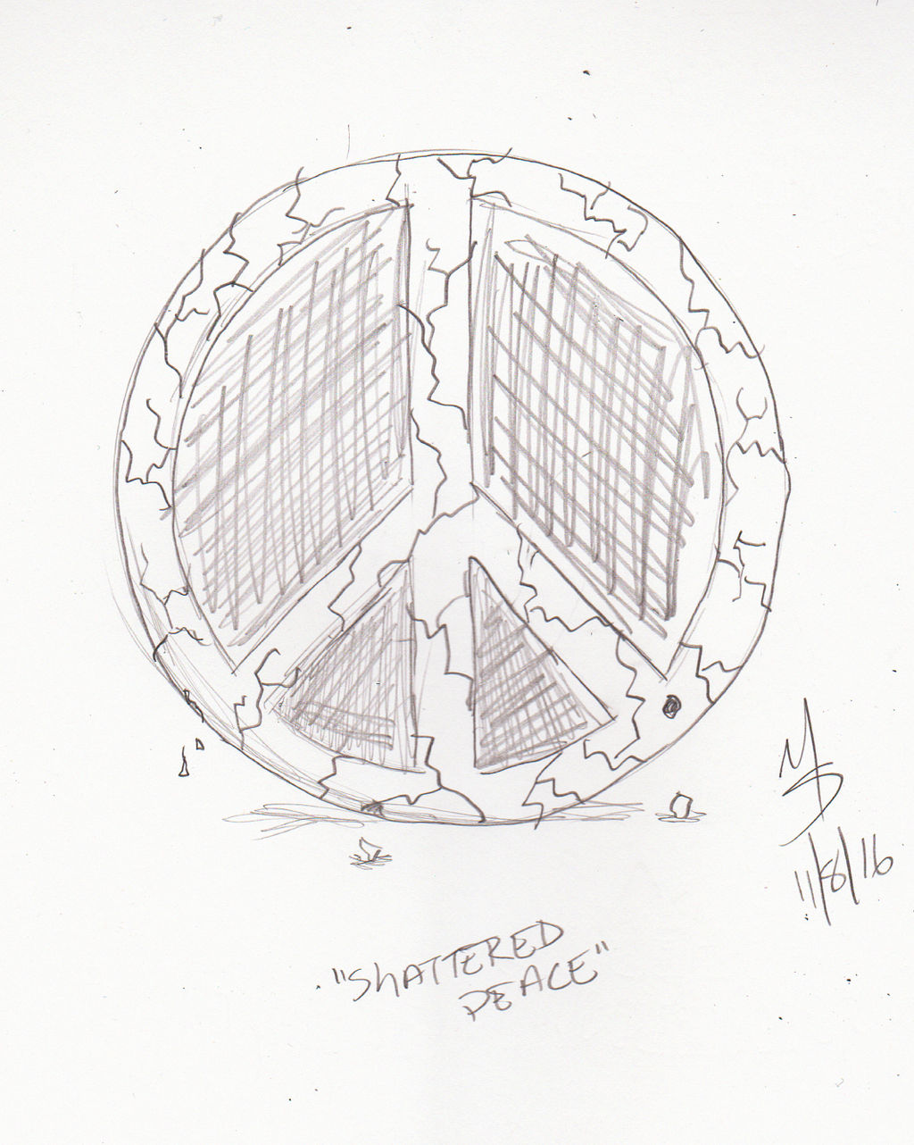 Sketchavember 11/8/16 - Shattered Peace