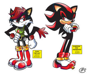 Sam the Cat y Shadow the Hedgehog (Estilo Archie)