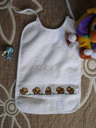 Cross stitch Chocobo bib