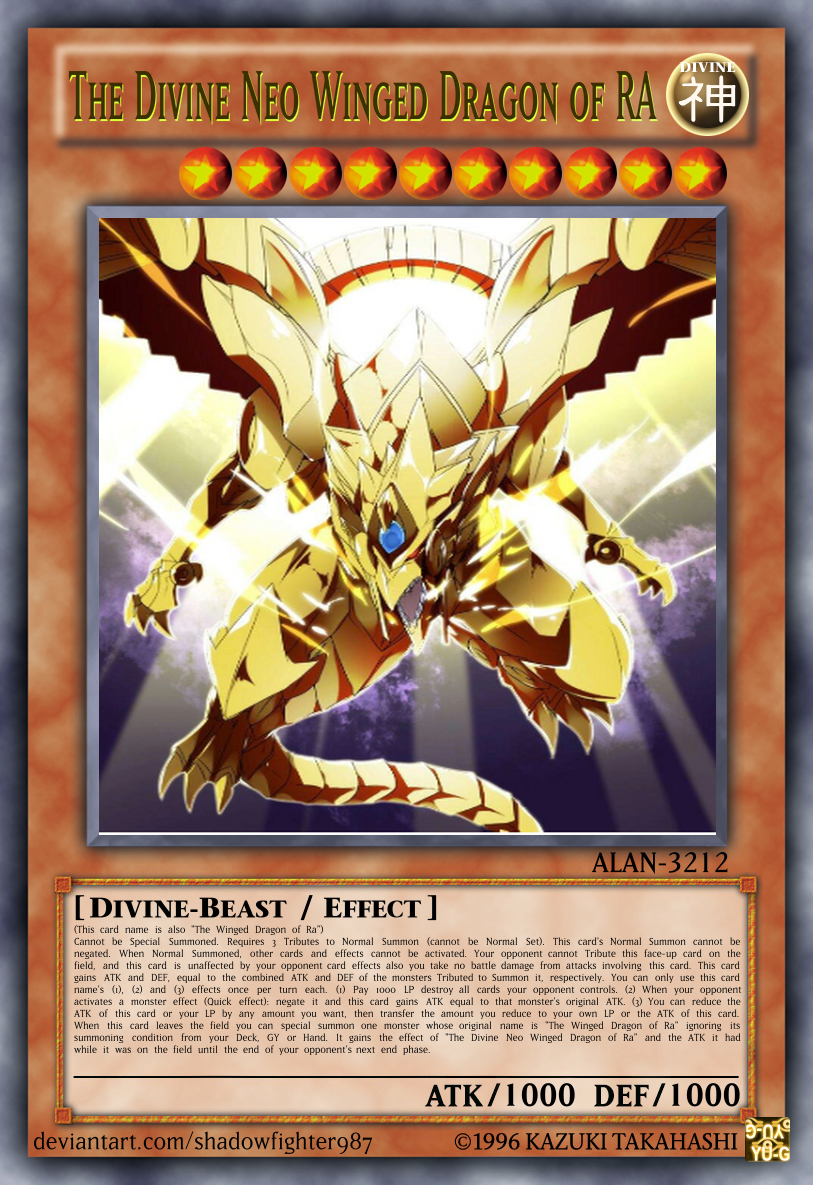 The Divine Neo Winged Dragon of RA by shadowfighter987 on DeviantArt The Divine Neo Winged Dragon of RA by shadowfighter987 on DeviantArt
