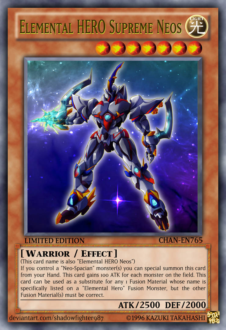 Elemental HERO Supreme Neos by shadowfighter987 on DeviantArt Elemental HERO Supreme Neos by shadowfighter987 on DeviantArt