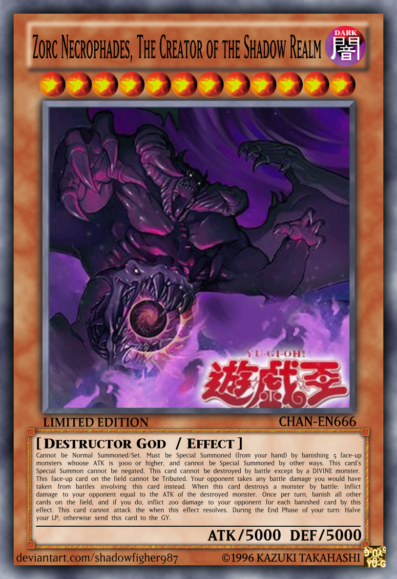 Zorc Necrophades, The Creator of the Shadow Realm by shadowfighter987 on DeviantArt Zorc Necrophades, The Creator of the Shadow Realm by shadowfighter987 on DeviantArt