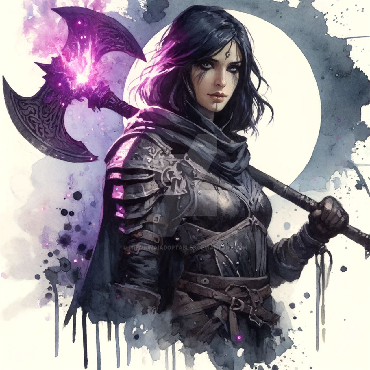 Warrior Female DnD Magic Axe Character Art By PremiumAIAdoptables On Warrior female dnd magic axe character art by premiumaiadoptables on