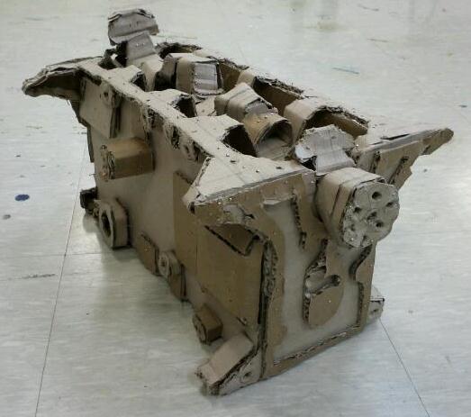 Engine made out of cardboard paper