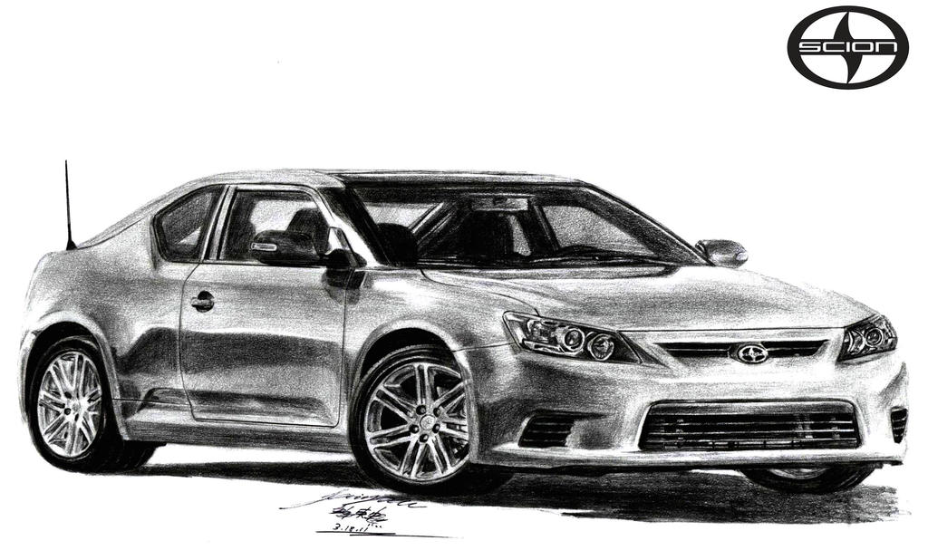 2013 Scion Tc Coupe Drawing By Toyonda On Deviantart