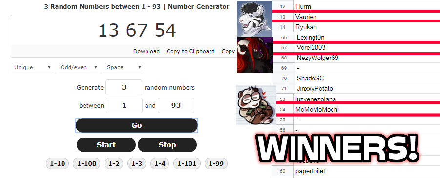 Corrupt Raffle RAFFLE WINNERS by ConfusedEWE on DeviantArt