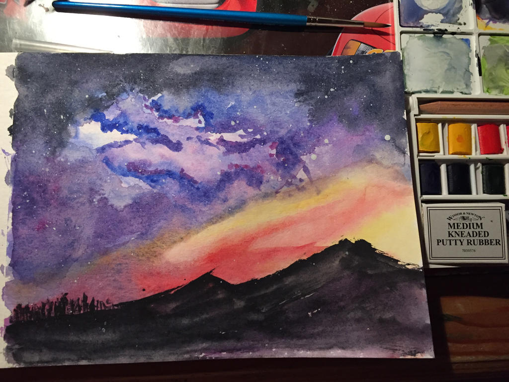 Watercolor starscape