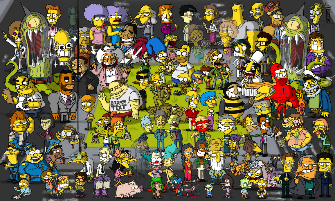 Simpsons Core Characters 100 Simpsons Characters by Matheus019 on DeviantArt
