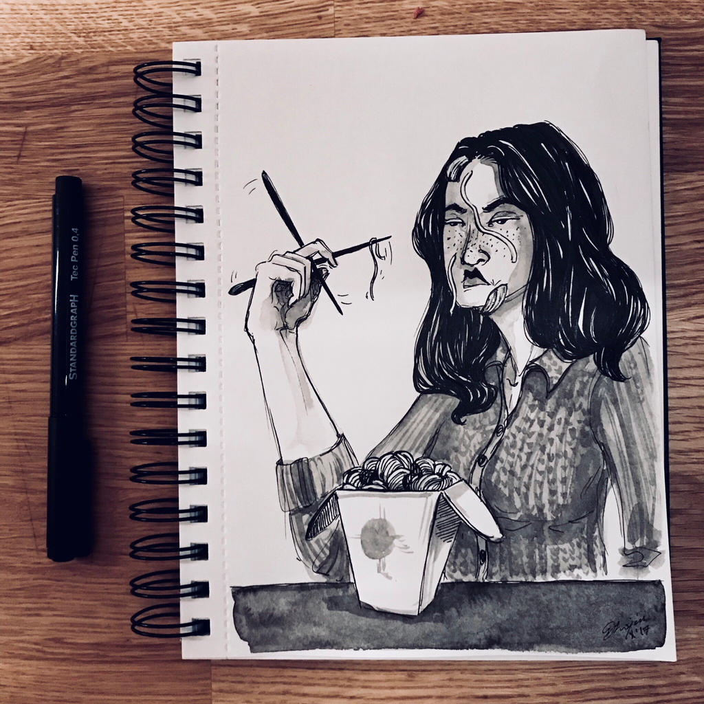 Inktober 2017 Day 5 - chopsticks 