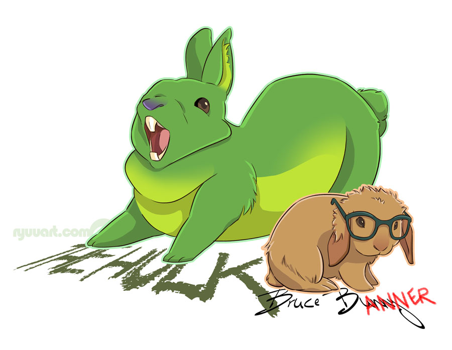 the hulk and bruce bunny