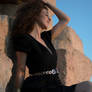 Posing outside on the rocks