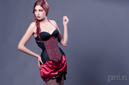 Tartan et Denim underbust corset