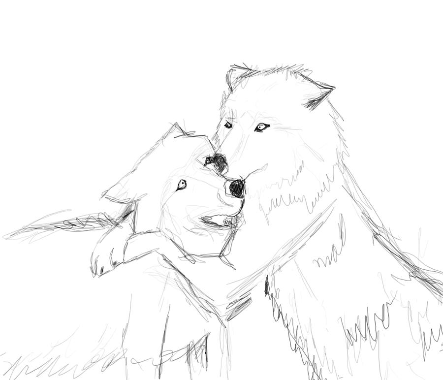 Wolf Hug by thebrownwerewolf on DeviantArt