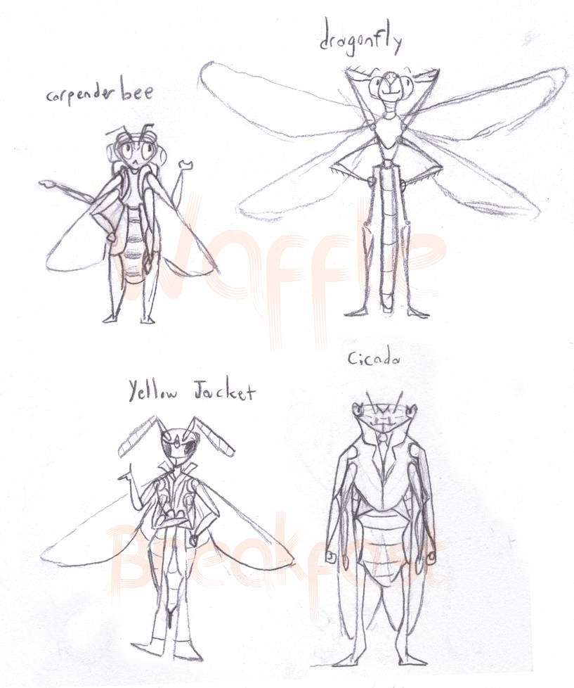 Bug Character designs by EggnWaffle on DeviantArt