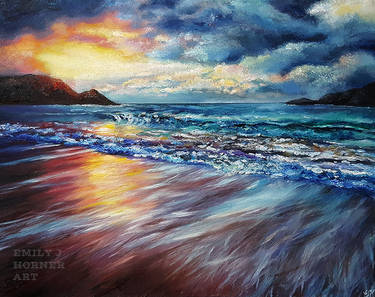 Sunset Shore, Colourful Seascape