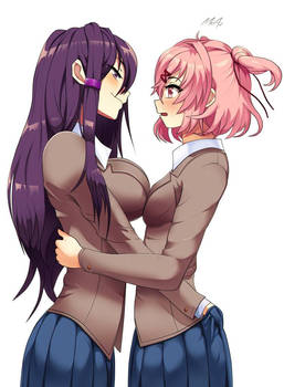 Yuri yuri and natsuki ddlc art