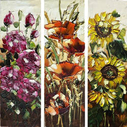 Flowers triptych
