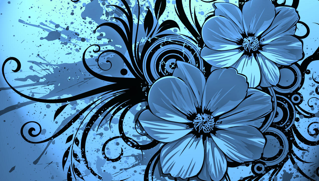Blue Flowers Wallpaper by Bluegirlartist100K on DeviantArt