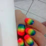rainbow nail