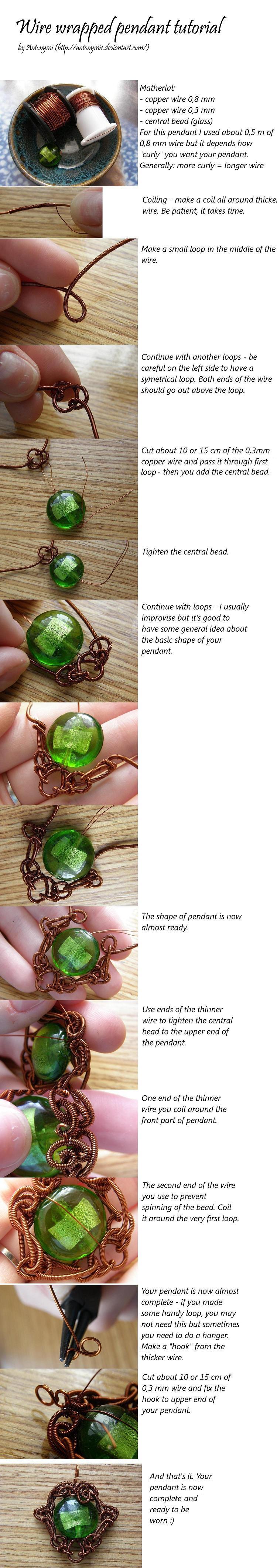 Wire wrapped pendant tutorial