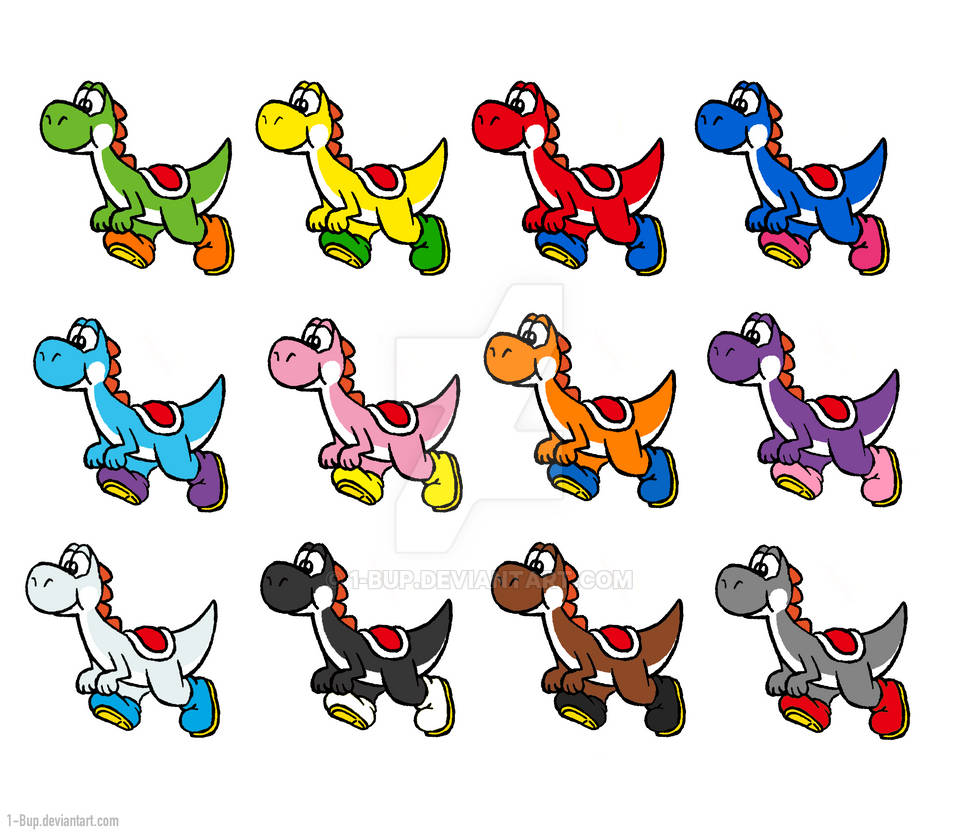 Yoshi Colors by 1-Bup on DeviantArt