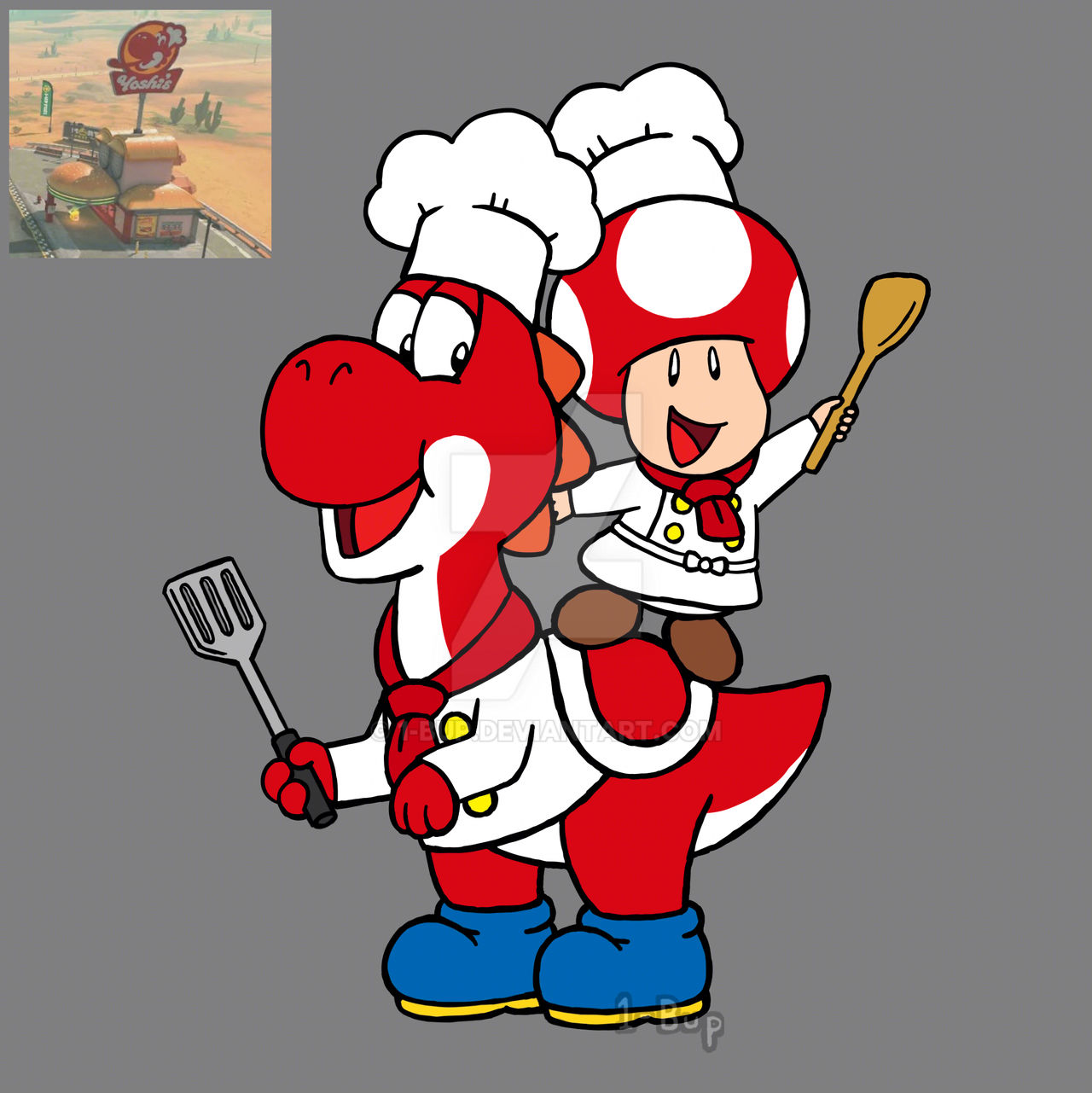 Chef Yoshi Yoshi's Chef and Chef Toad by 1-Bup on DeviantArt