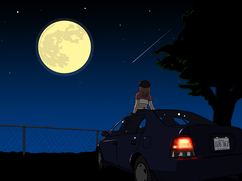 Maki on a Car, Under the Stars