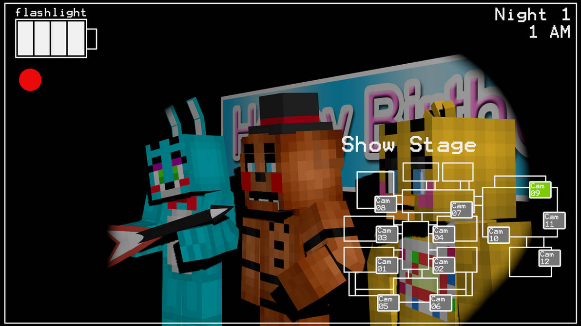 FNaF 2 Stage Cam Minecraft Recreation By Chickenbread Designs On DeviantArt fnaf-2-stage-cam-minecraft-recreation-by-chickenbread-designs-on-deviantart