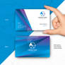 Hexa Blue Business Card Vector Template