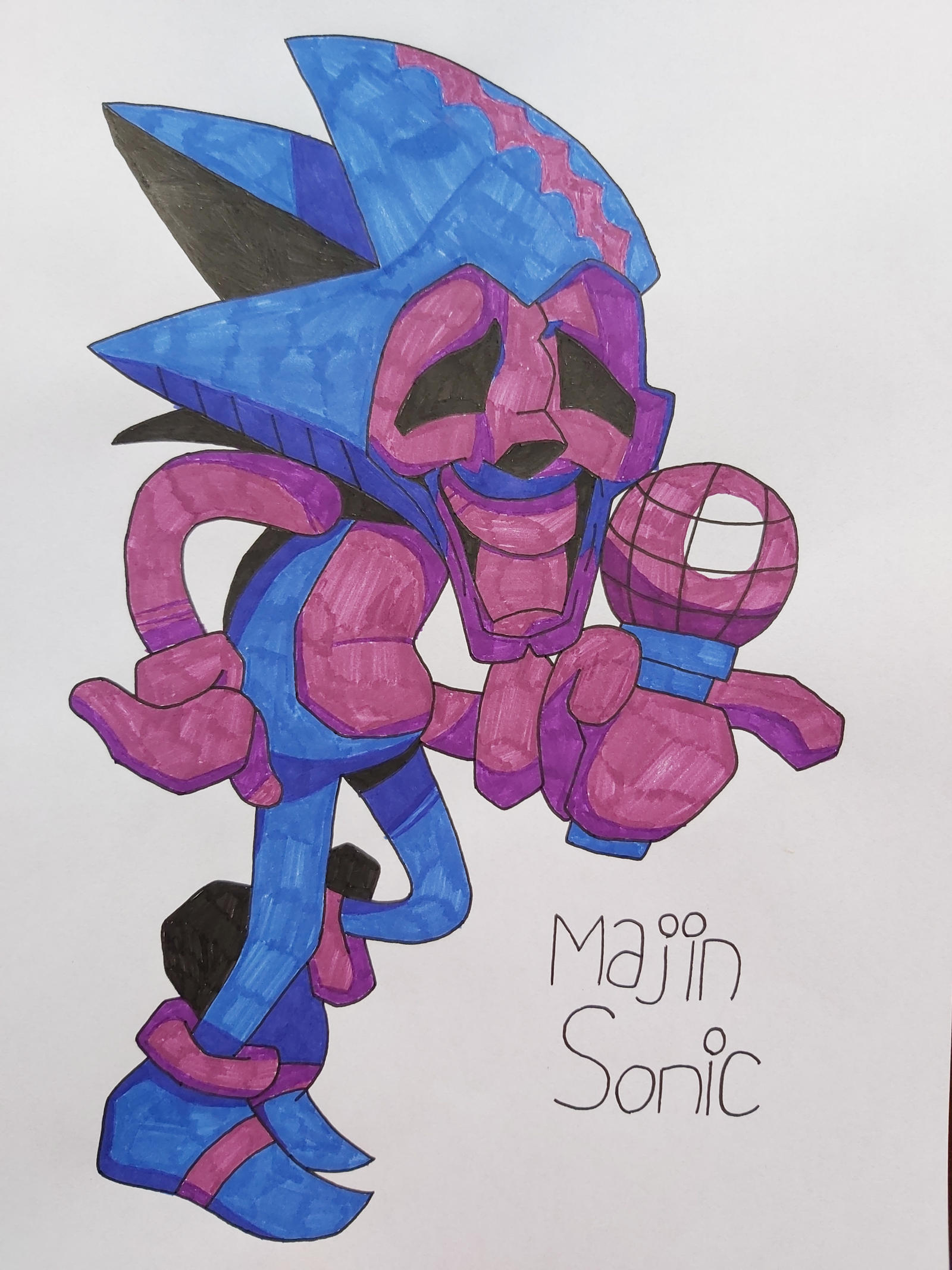 Majin Sonic fanart Re-draw by ColorArtAndBolb on DeviantArt