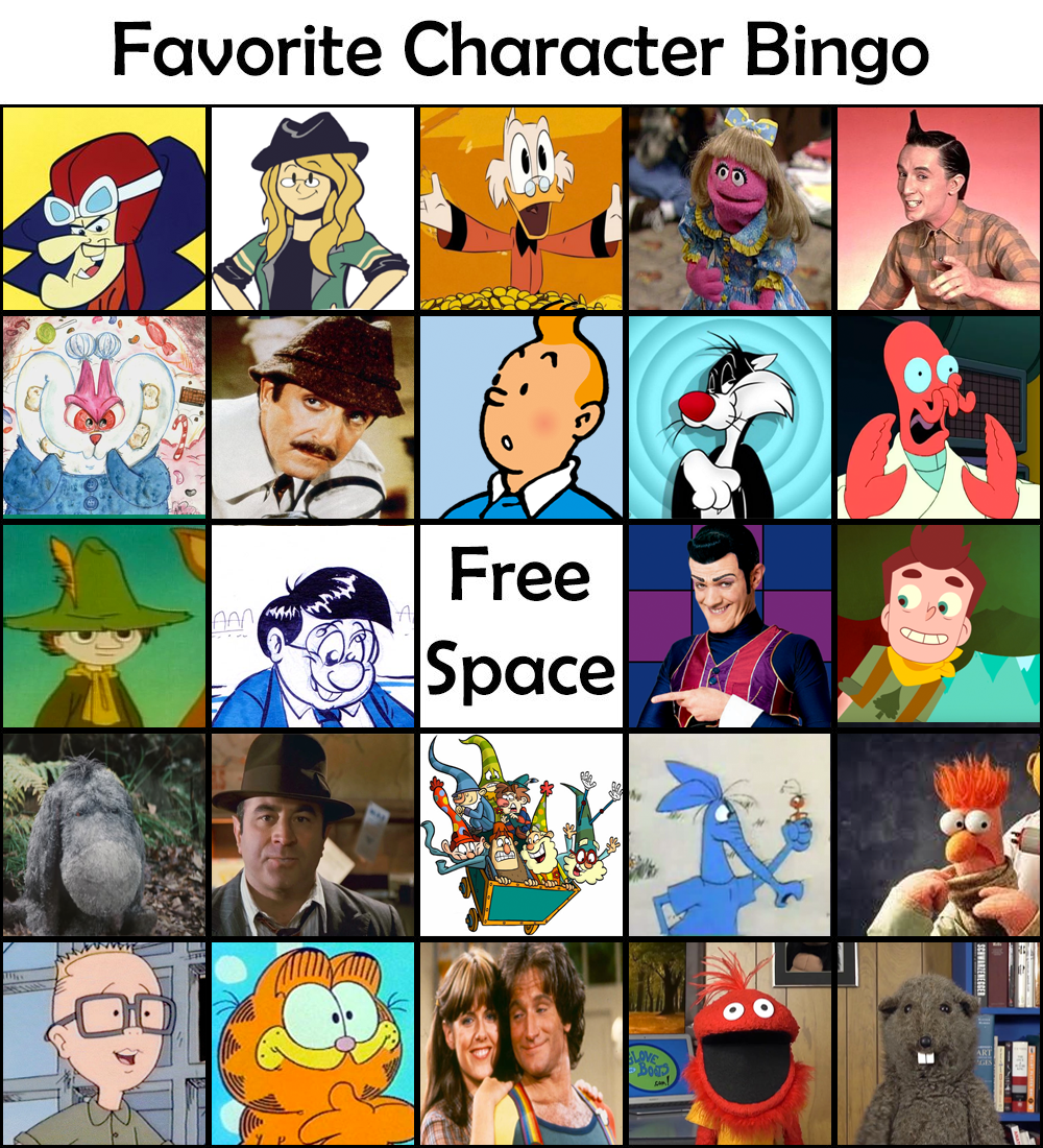 Monsters Inc. Characters Bingo Card