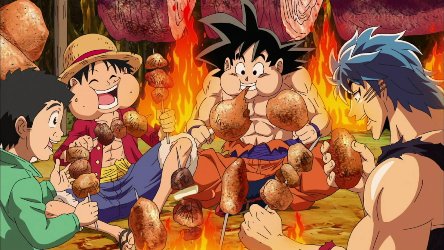 Mordidas One Piece: Crossover de One Piece, Toriko e Dragon Ball Z