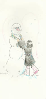 Xmas card snowman