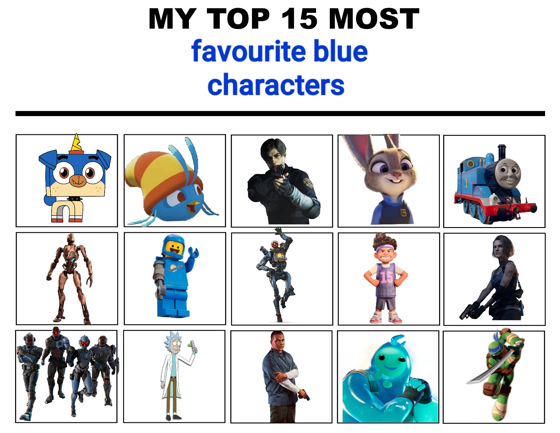 My favourite blue characters by meilinleewinters on DeviantArt