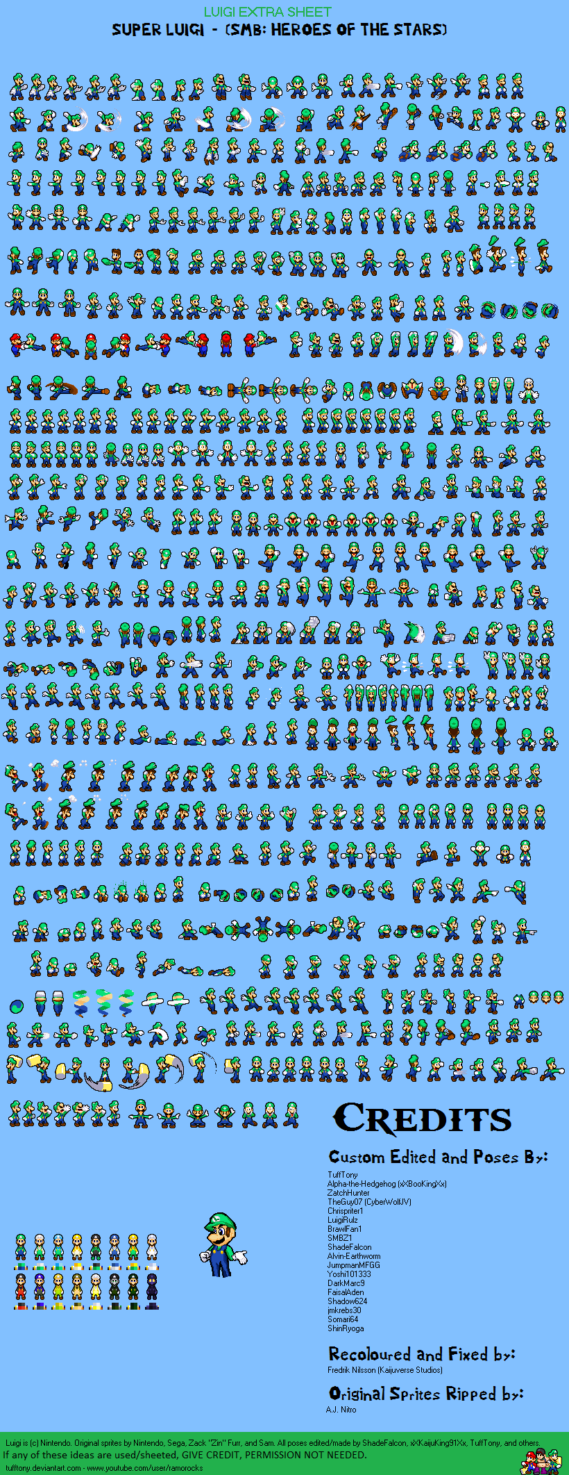 Luigi - Extra Poses Sprite Sheet (FINAL UPDATE)