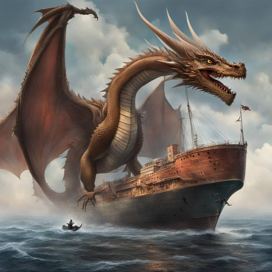 A dragon chilling on a big ship by Dragoboy89 on DeviantArt