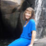 Stock - Girl in Blue with Waterfall 2