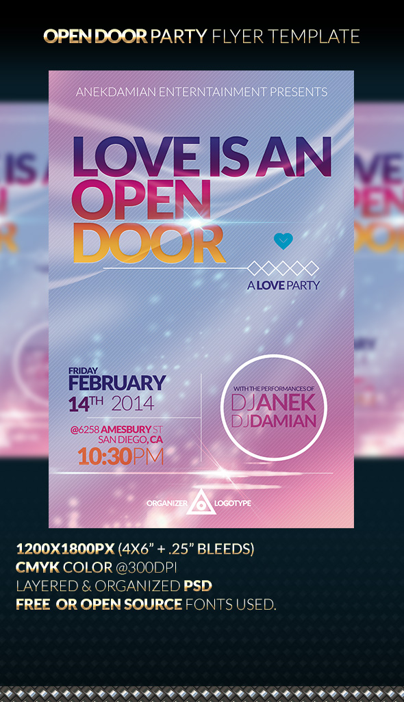 LOVE IS AN OPEN DOOR - Party Flyer Template