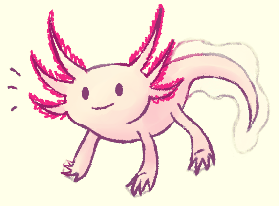 Axolotl Drawing Easy Cute : Saxolotl Adorable Sax Playing Axolotl
