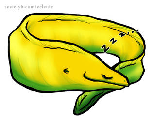 Sleepy Moray Eel, Yellow by EelCute