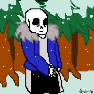 Sans the Skeleton|Undertale|pixel drawing