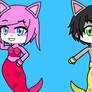 Shasha And Milo Mermaid Cat Forms In Gacha Club ^^