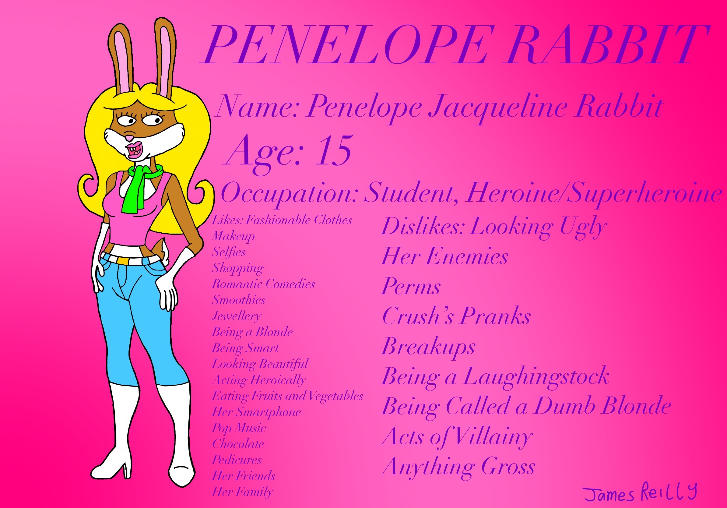 Crush Rabbit Character Profiles: Penelope Rabbit by JamesStarToonist on ...