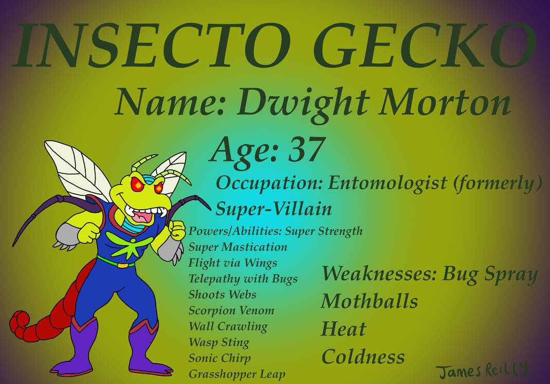 Super One Insecto Super Cat Character Profiles: Insecto Gecko by JamesStarToonist on ...