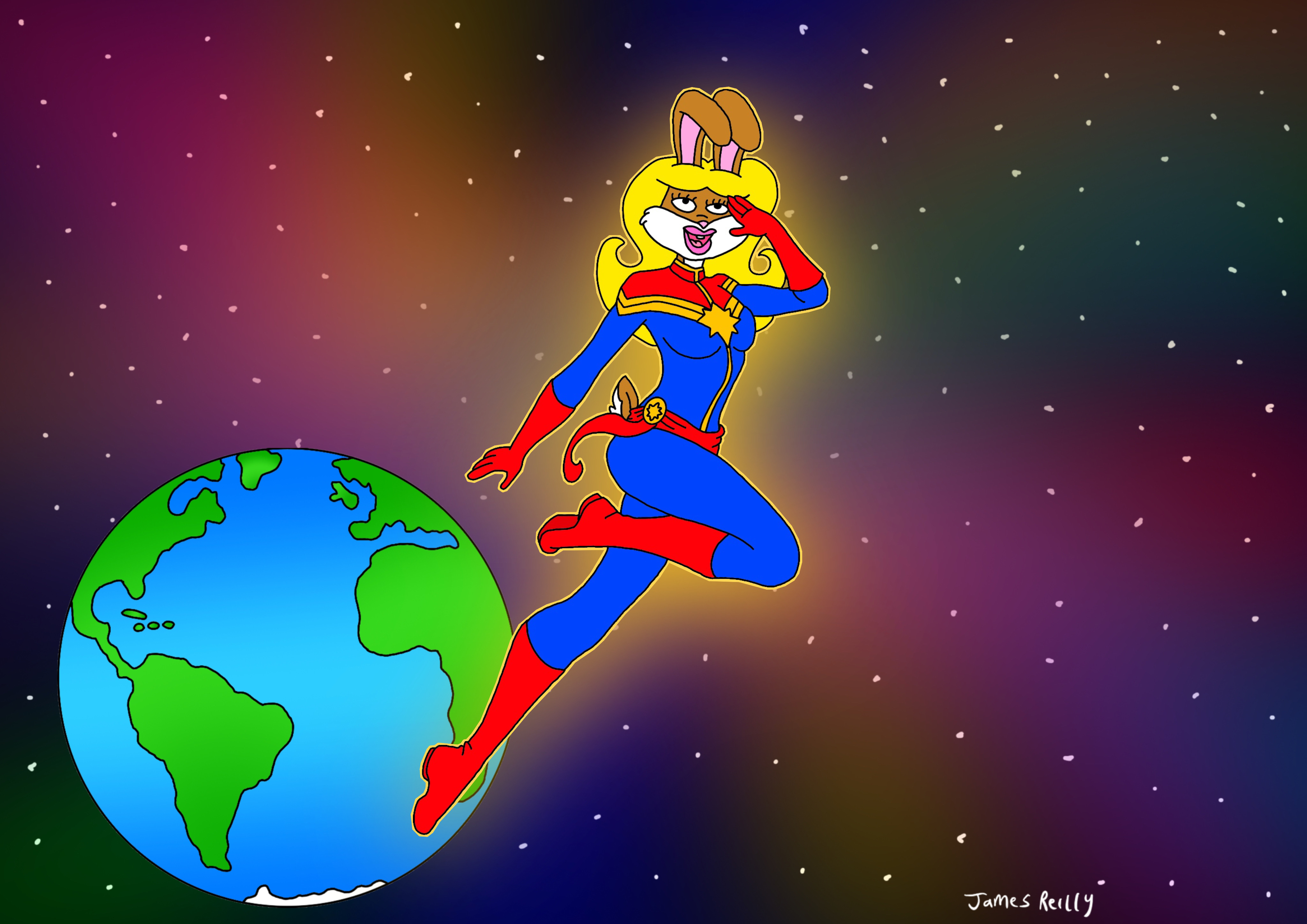 Penelope Rabbit as Captain Marvel by JamesStarToonist on DeviantArt