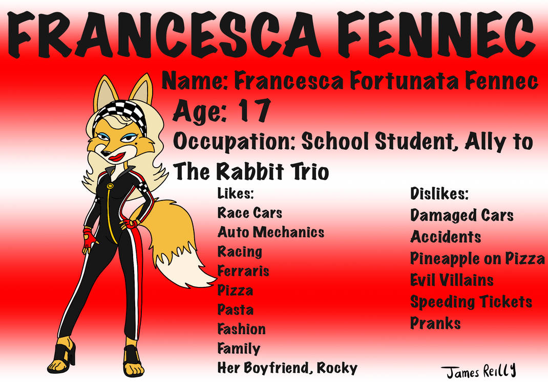 Crush Rabbit Character Profiles: Francesca Fennec by JamesStarToonist ...