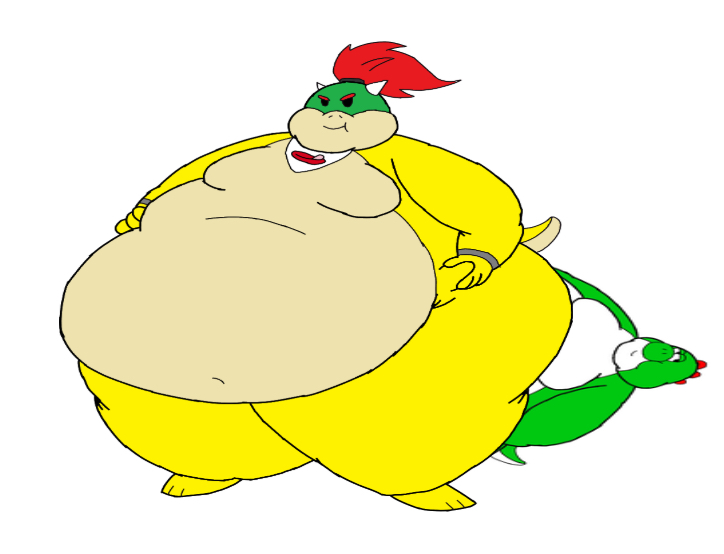 Browser Inflation Fat Bowser Jr Butt Slamming Fat Yoshi by inflationrules on DeviantArt