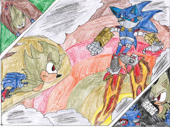 Sonic vs Mecha Sonic by howtobeast101