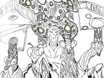 Insectoid Alien Invasion Fleet: For A Collab